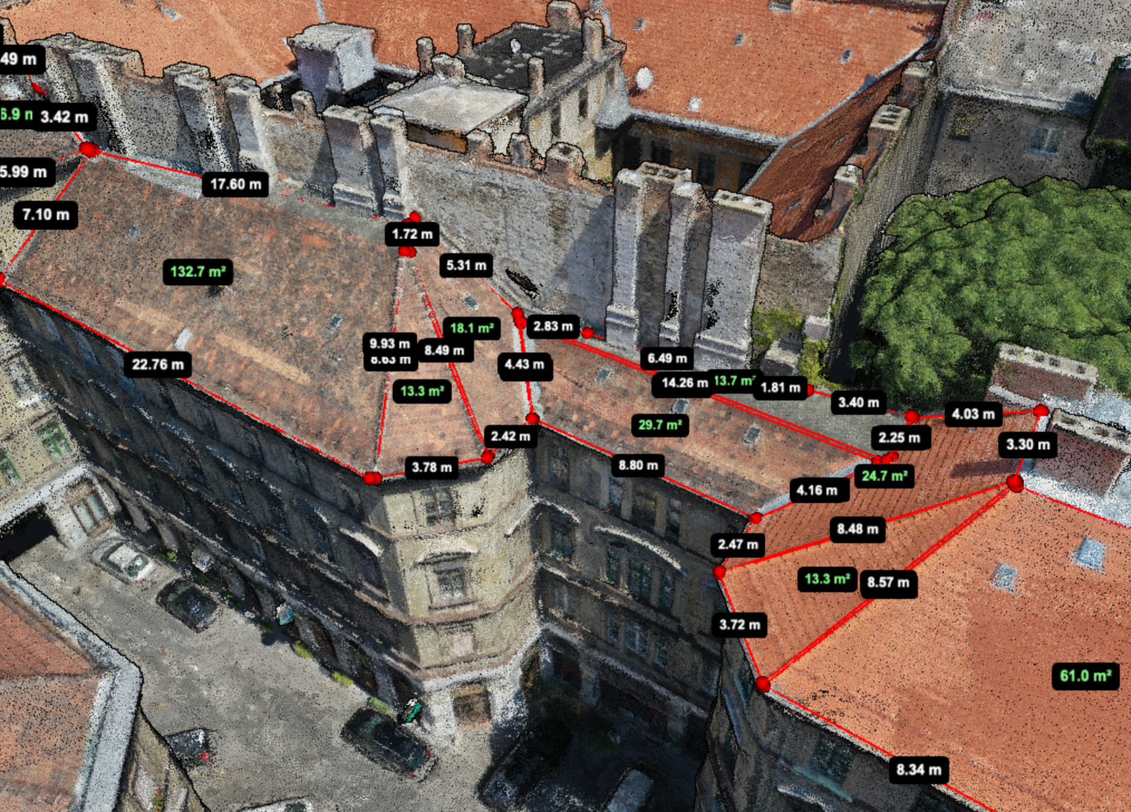 3D roof measurement