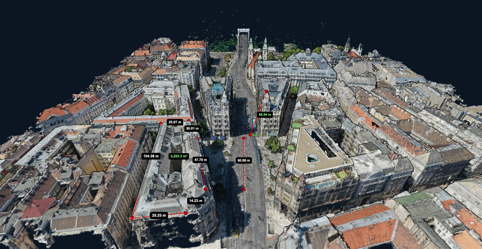 Measurements on 3D point cloud