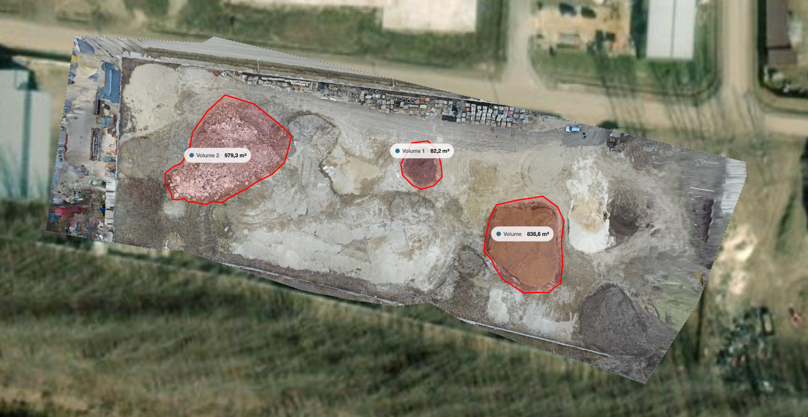 Stockpile measurements in field