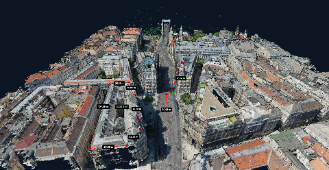 Measurements on 3D point cloud