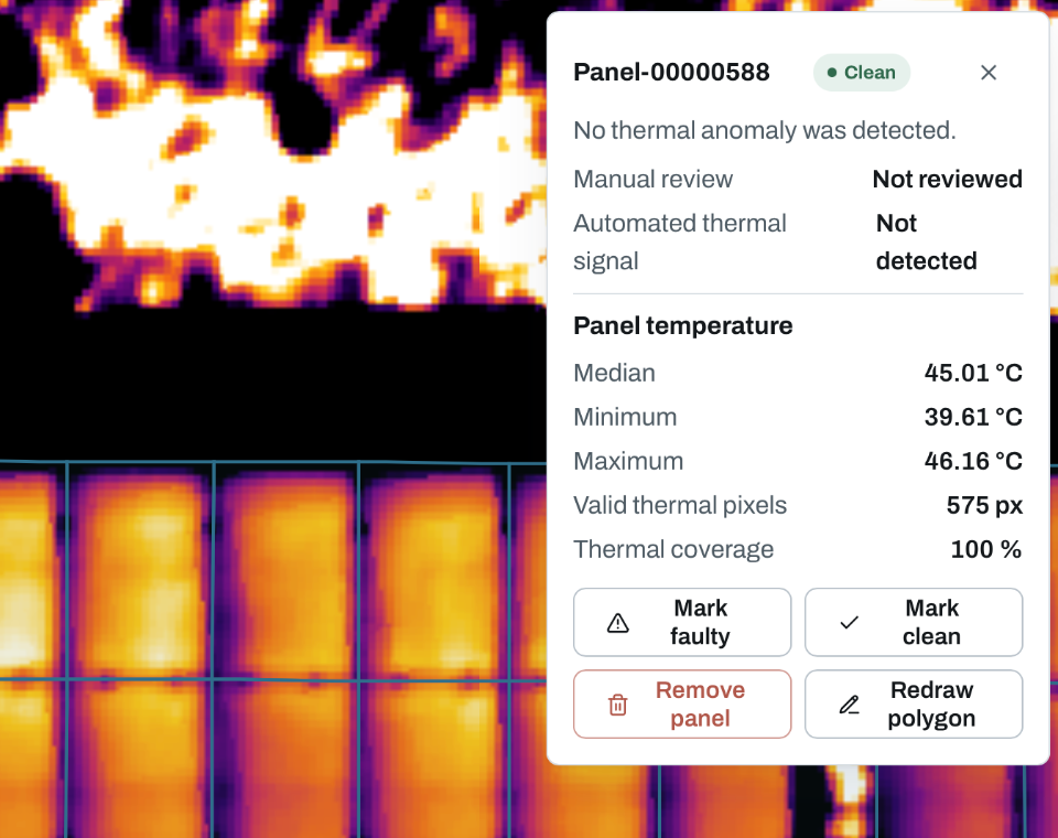 Solar inspect panel details